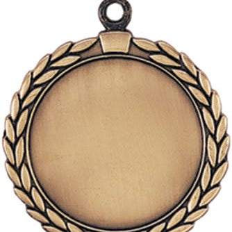 2 1/2" Antique Bronze Wreath Insert Holder Medal