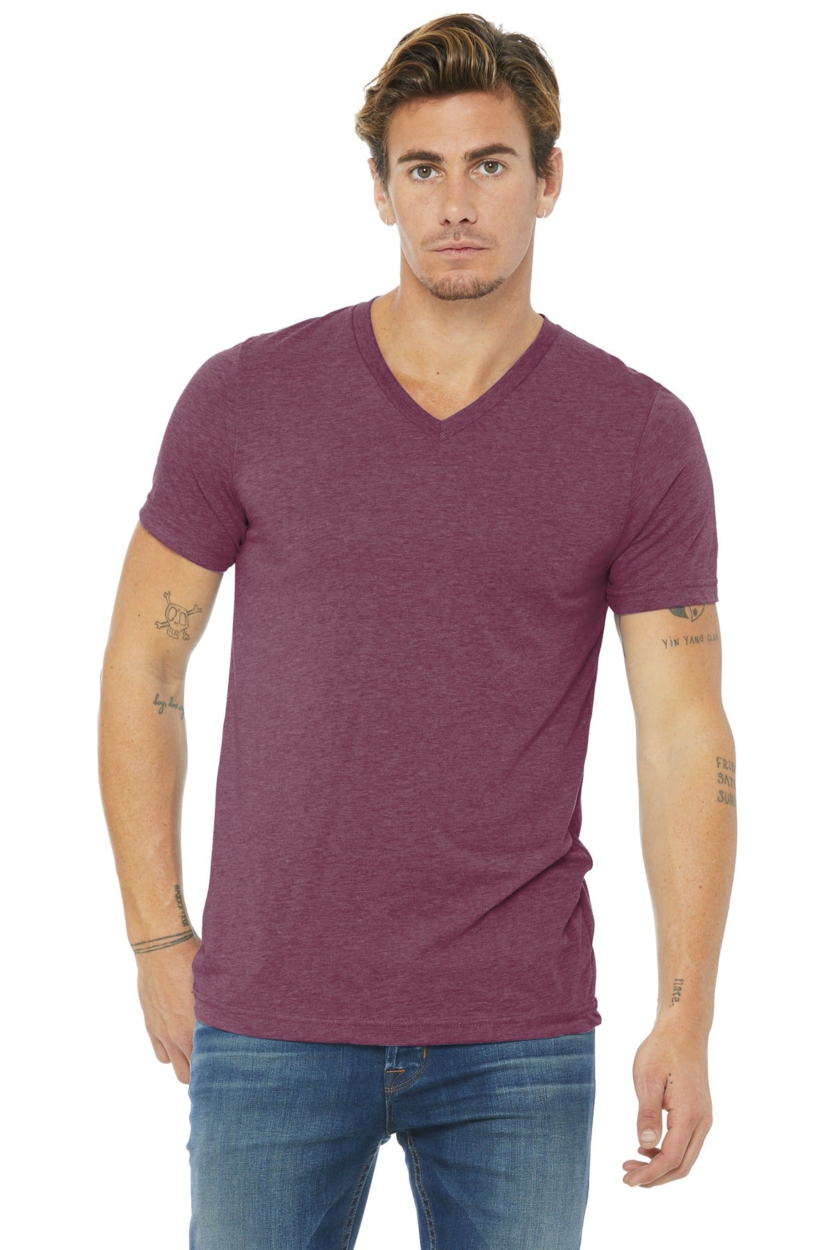 BC3415-MaroonTriblend-XS