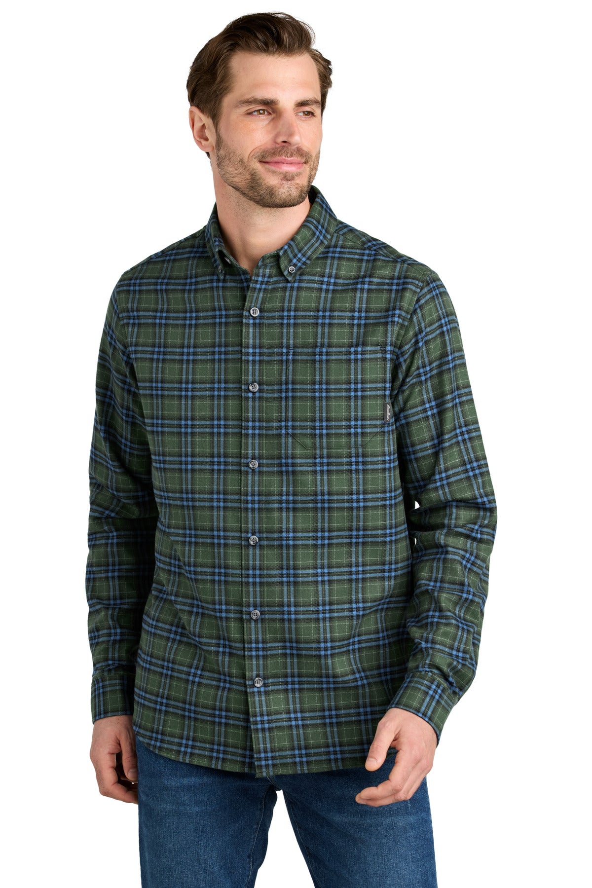 EB610-SoftOlivePlaid-XS