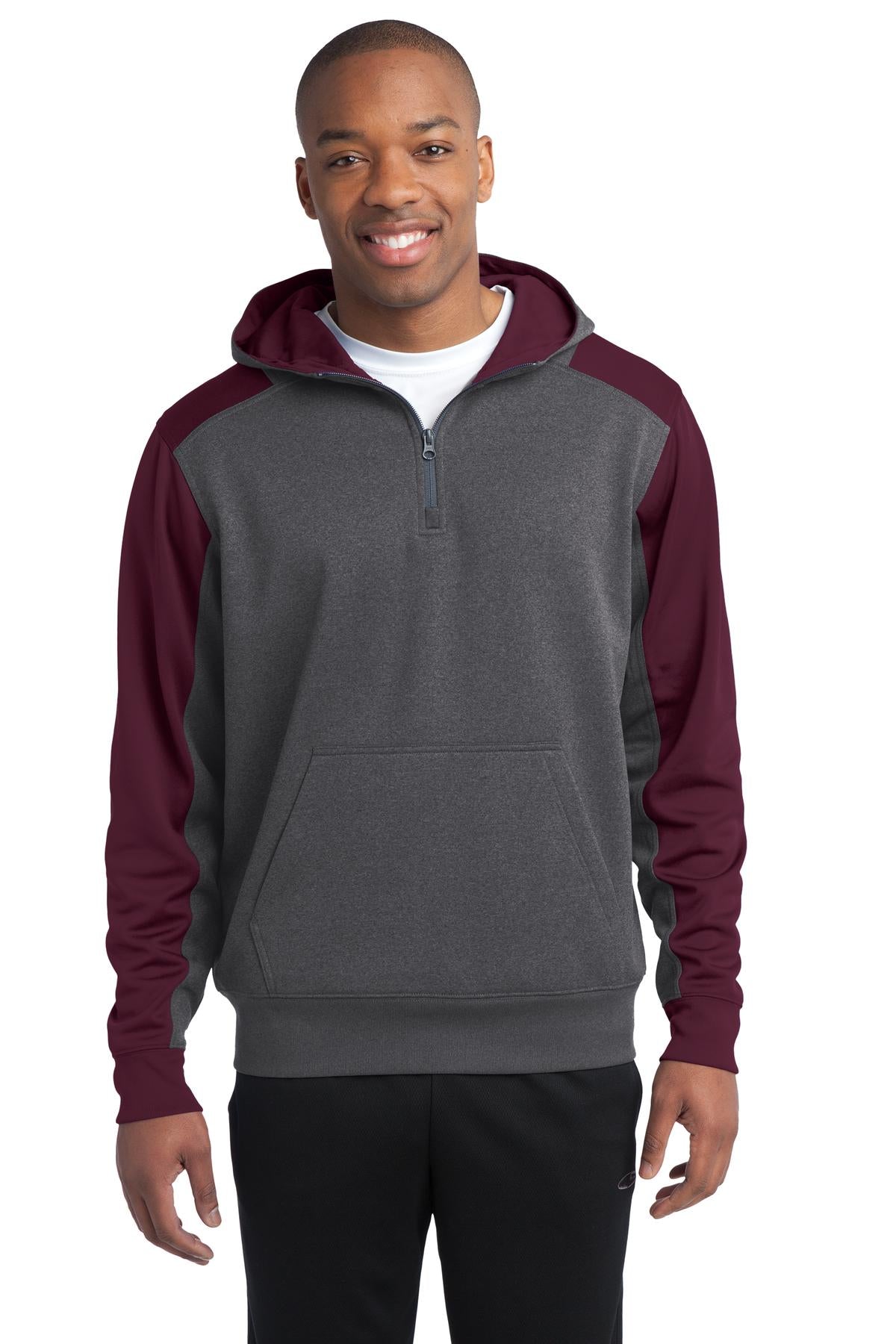 ST249-GraphiteHeatherMaroon-XS