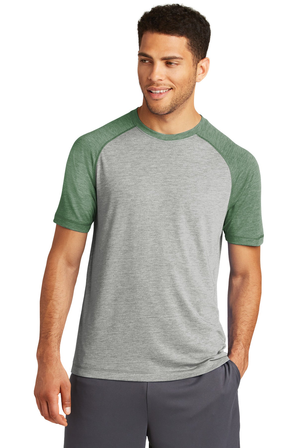 ST400-ForestGreenHeatherLightGreyHeather-XS