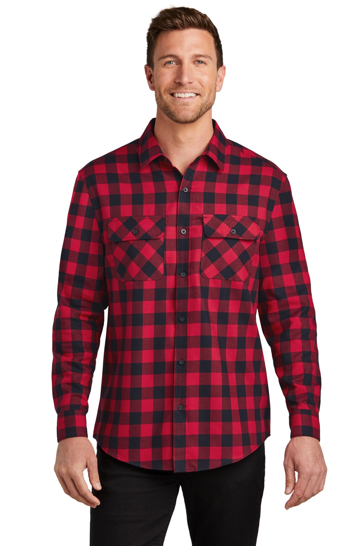 W668-RedBlackBuffaloCheck-2XL