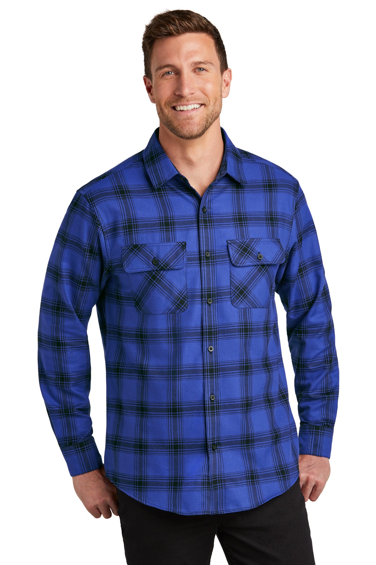 W668-RoyalBlackOpenPlaid-4XL